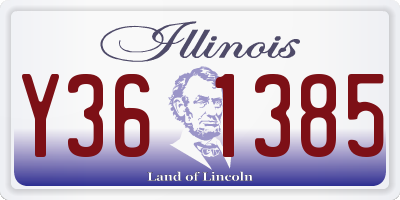 IL license plate Y361385