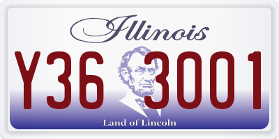 IL license plate Y363001