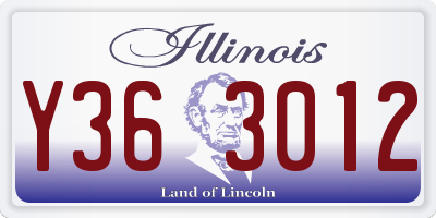 IL license plate Y363012