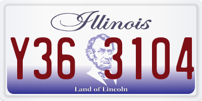 IL license plate Y363104