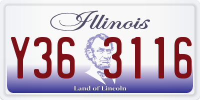 IL license plate Y363116