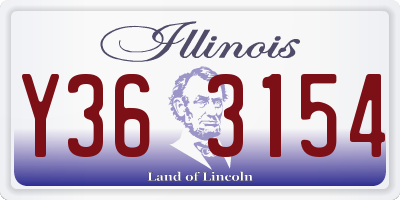 IL license plate Y363154