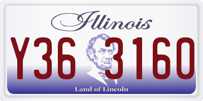 IL license plate Y363160