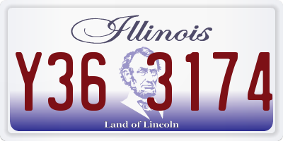 IL license plate Y363174