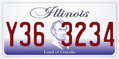 IL license plate Y363234