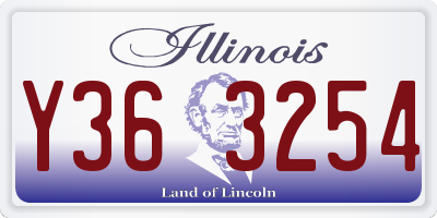 IL license plate Y363254