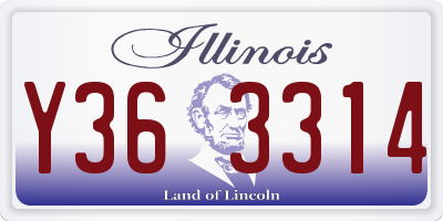 IL license plate Y363314