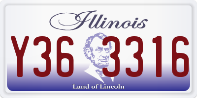 IL license plate Y363316
