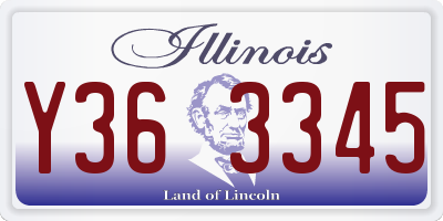 IL license plate Y363345