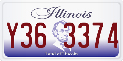 IL license plate Y363374