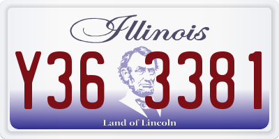 IL license plate Y363381