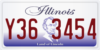 IL license plate Y363454