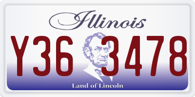 IL license plate Y363478