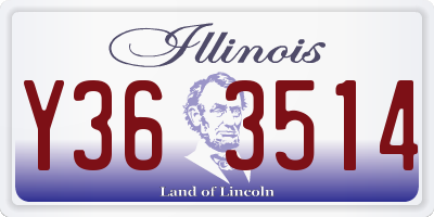 IL license plate Y363514