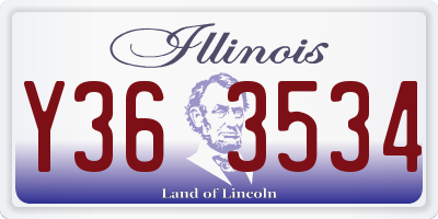 IL license plate Y363534