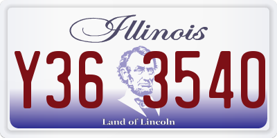 IL license plate Y363540