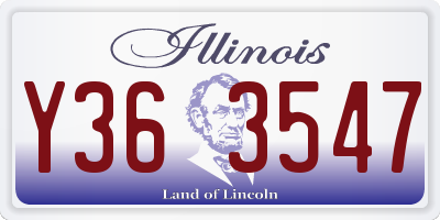 IL license plate Y363547