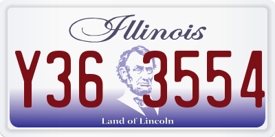 IL license plate Y363554