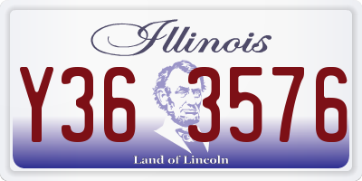IL license plate Y363576