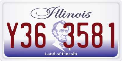 IL license plate Y363581
