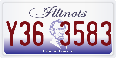 IL license plate Y363583