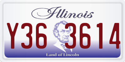 IL license plate Y363614