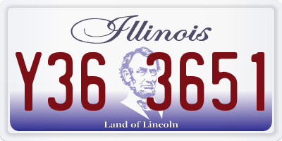 IL license plate Y363651