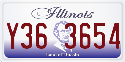 IL license plate Y363654
