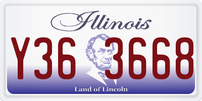 IL license plate Y363668