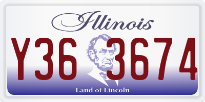 IL license plate Y363674