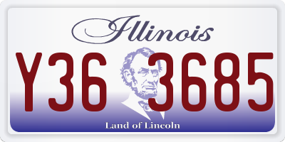 IL license plate Y363685