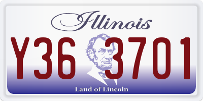 IL license plate Y363701