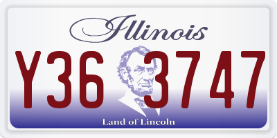 IL license plate Y363747