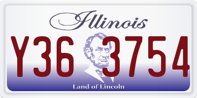 IL license plate Y363754