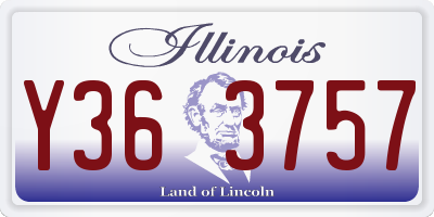 IL license plate Y363757