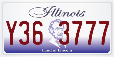 IL license plate Y363777