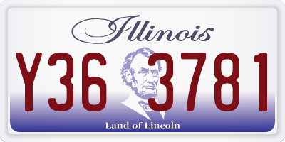 IL license plate Y363781
