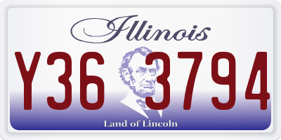 IL license plate Y363794