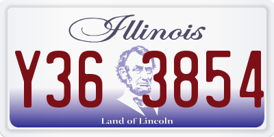 IL license plate Y363854