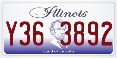 IL license plate Y363892
