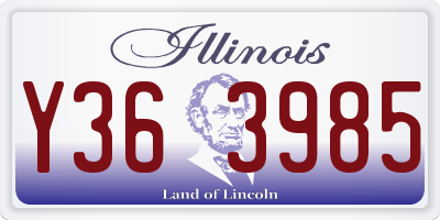 IL license plate Y363985