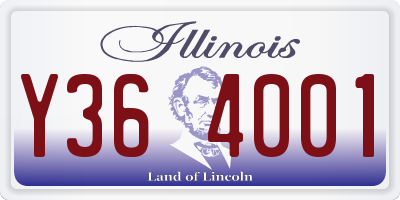 IL license plate Y364001