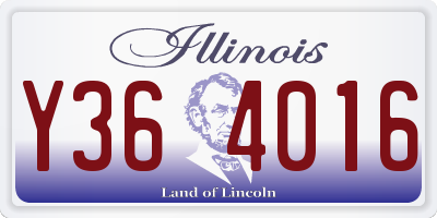 IL license plate Y364016