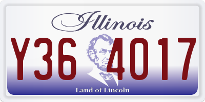 IL license plate Y364017