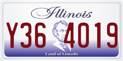 IL license plate Y364019