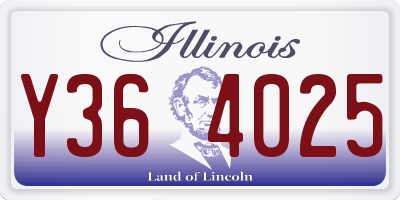 IL license plate Y364025