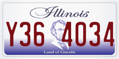 IL license plate Y364034