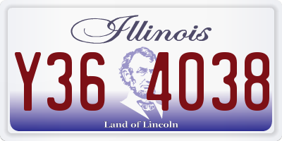 IL license plate Y364038