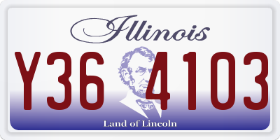 IL license plate Y364103