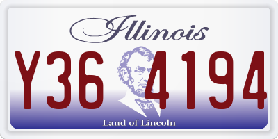 IL license plate Y364194